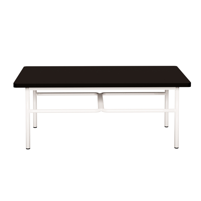 NEW Table basse Elienor 110x60 - uni Noir - Pieds Blancs