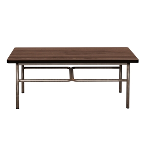 NEW Table basse Elienor 110x60 - imprimé Bois Foncé - Pieds Bruts