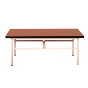 NEW Table basse Elienor 110x60 - uni Paprika - Pieds Rose Poudré