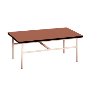 NEW Table basse Elienor 110x60 - uni Paprika - Pieds Rose Poudré