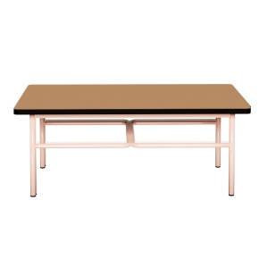 NEW Table basse Elienor 110x60 - uni Ocre - Pieds Rose Poudré