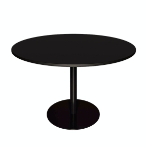 NEW Table Ronde Léon – Stratifié Uni Noir - Pied central Noir - Ø 120 cm