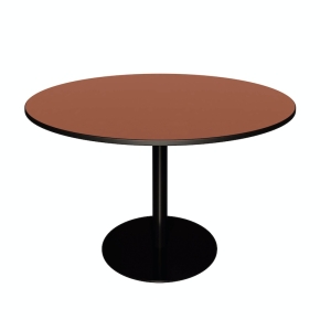 NEW Table Ronde Léon – Stratifié Uni Paprika - Pied central Noir - Ø 120 cm