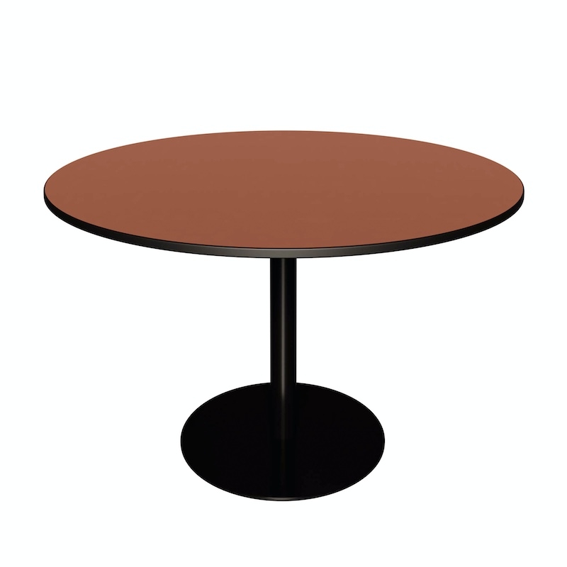 NEW Table Ronde Léon – Stratifié Uni Paprika - Pied central Noir - Ø 120 cm