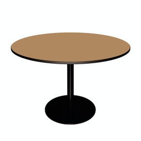 NEW Table Ronde Léon – Stratifié Uni Ocre - Pied central Noir - Ø 120 cm