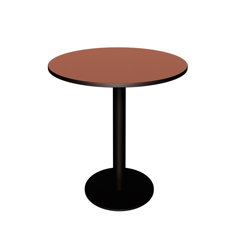 NEW Table Ronde Léon – Stratifié Uni Paprika - Pied central Noir