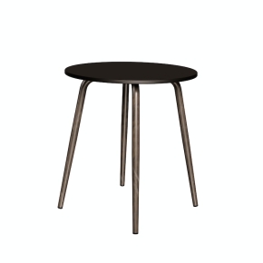NEW Table Ronde Léon – Stratifié uni Noir - Pieds Bruts - Ø 75 cm