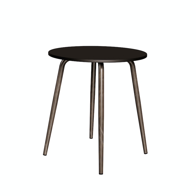 NEW Table Ronde Léon – Stratifié uni Noir - Pieds Bruts - Ø 75 cm
