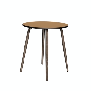 NEW Table Ronde Léon – Stratifié uni Ocre - Pieds Bruts - Ø 75 cm