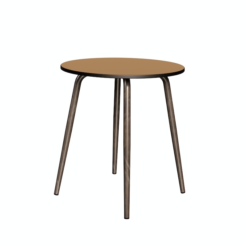 NEW Table Ronde Léon – Stratifié uni Ocre - Pieds Bruts - Ø 75 cm