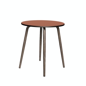 NEW Table Ronde Léon – Stratifié uni Paprika - Pieds Bruts - Ø 75 cm
