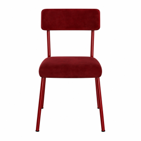 NEW Chaise d’écolier Adulte Suzie – Dossier & Assise Velours Bordeaux - Pieds Bordeaux