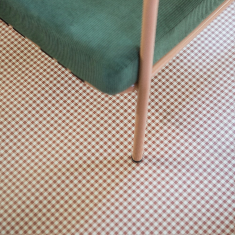 Tapis Vadim vinyle – Imprimé Mini Vichy Paprika - 120 x 100cm