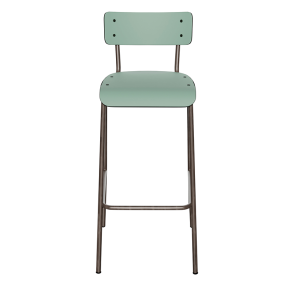 NEW Chaise de bar Suzie 75cm – Stratifié Dossier & Assise uni Kaki - Pieds Bruts