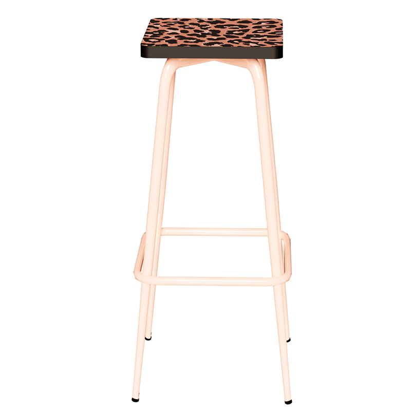 NEW Tabouret Marcel 75 cm – Imprimé Assise Graou - Pieds Rose Poudré