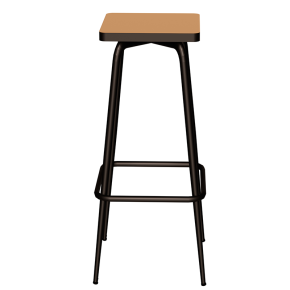 NEW Tabouret Marcel 75 cm – Stratifié Uni Assise Ocre - Pieds Noirs