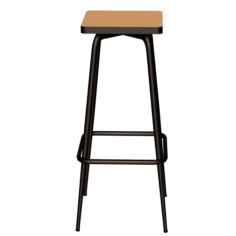NEW Tabouret Marcel 75 cm – Stratifié Uni Assise Ocre - Pieds Noirs
