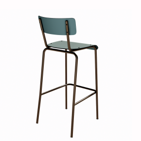 NEW Chaise de bar Suzie 65cm – Stratifié Dossier & Assise uni Kaki - Pieds Bruts