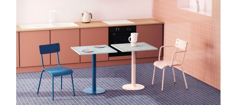 Table carrée Véra 70x70 : Design rétro et pratique – Les Gambettes