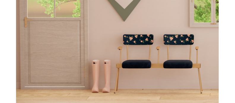 Banc Anouk 2 places : Design chaise Suzie, dossiers élégants et couleurs vives – Les Gambettes