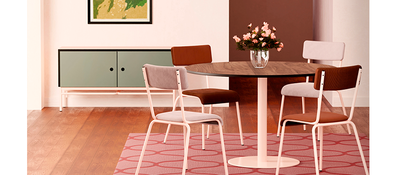 Tables rondes Ø120cm pied central : 4 à 6 convives – Les Gambettes