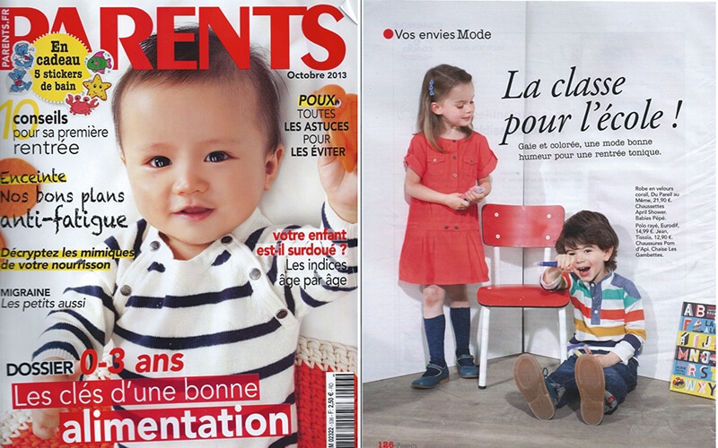 les gambettes parution presse magazine parents chaise little suzie rouge coquelicot