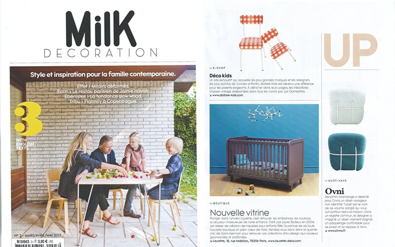 milk magazine parution presse les gambettes retro design formica chaise suzie vichy france