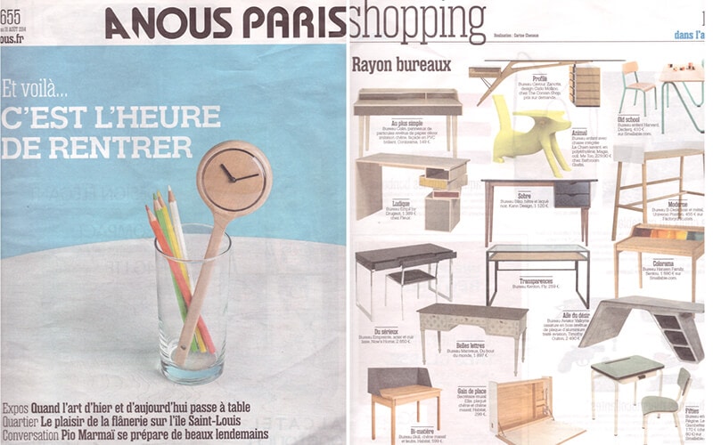 nous paris shopping les gambettes parution bureau régine et chaise d'écolier little suzie formica