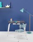 Student desk for retro study room Blue and black