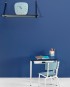 Blue child desk for vintage study room