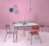 menthe table chaises horloge