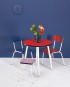 Oldies Dining table and retro chair Red Blue