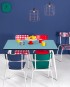 Retro dining table for 4 blue